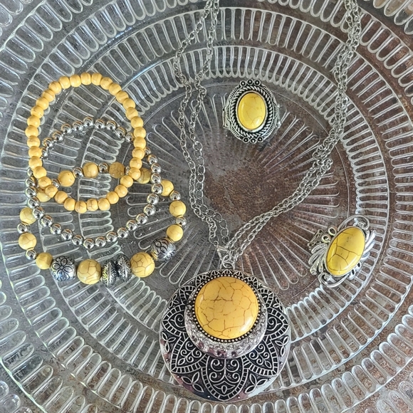 Beautiful 6 Piece Crackle Stone Paparazzi Set!! - Picture 1 of 1